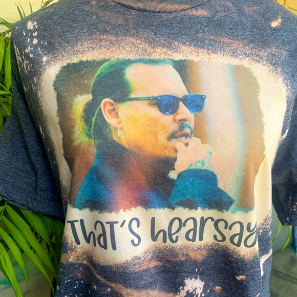 That’s hearsay! Johnny depp bleached tshirt - Picture 1 of 5